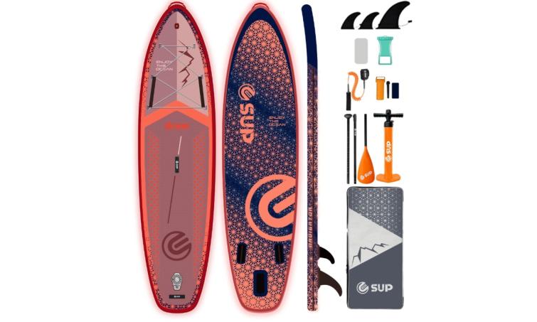 Сапборд двухслойный с подсветкой E-SUP NAVIGATOR GLOW BOARD 11' (335x84x15 см) доска для серфинга, ночных прогулок