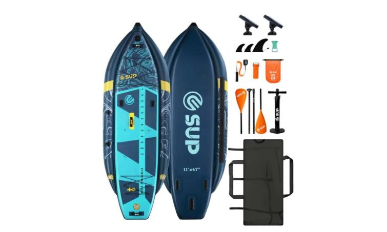 Каяк-сапборд надувной E-SUP TRANQUIL 335x119x15 см для рыбалки